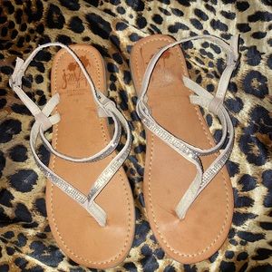 Diamond and nude sandals